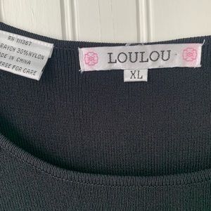 LouLou (X-Large) Ladies Black Short-Sleeve Sweater - PERFECT Condition